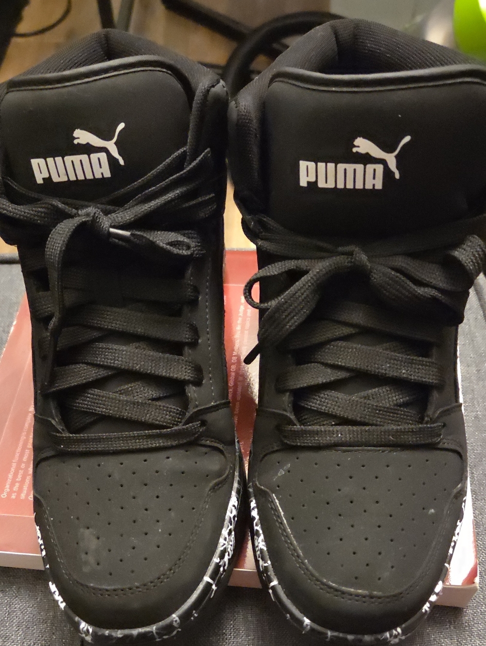Puma Men’s Black High-Top Sneakers with White Logo